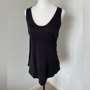 Babaton Aritzia Black Cotton Modal Black Tank Top with Breast Pocket Size Small